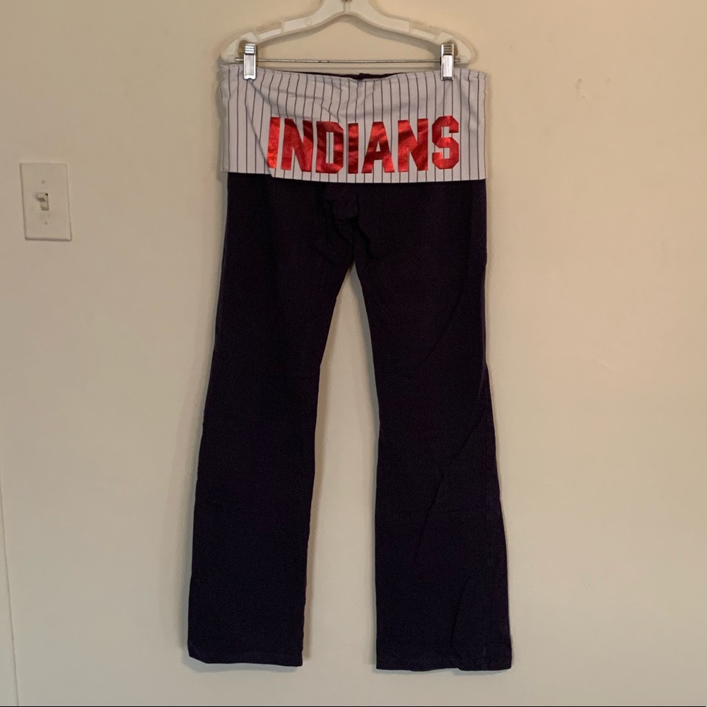 PINK navy blue Cleveland Indians yoga pants